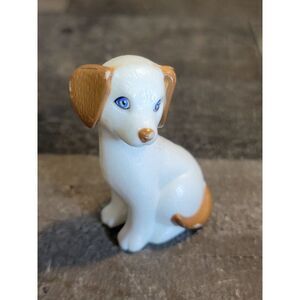 White brown puppy dog toy figure animal happy